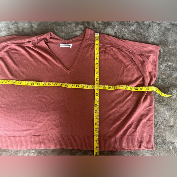 Anthropologie Clara Knit Top Linen Blend Size S V-Neck Short Sleeve - Picture 12 of 12